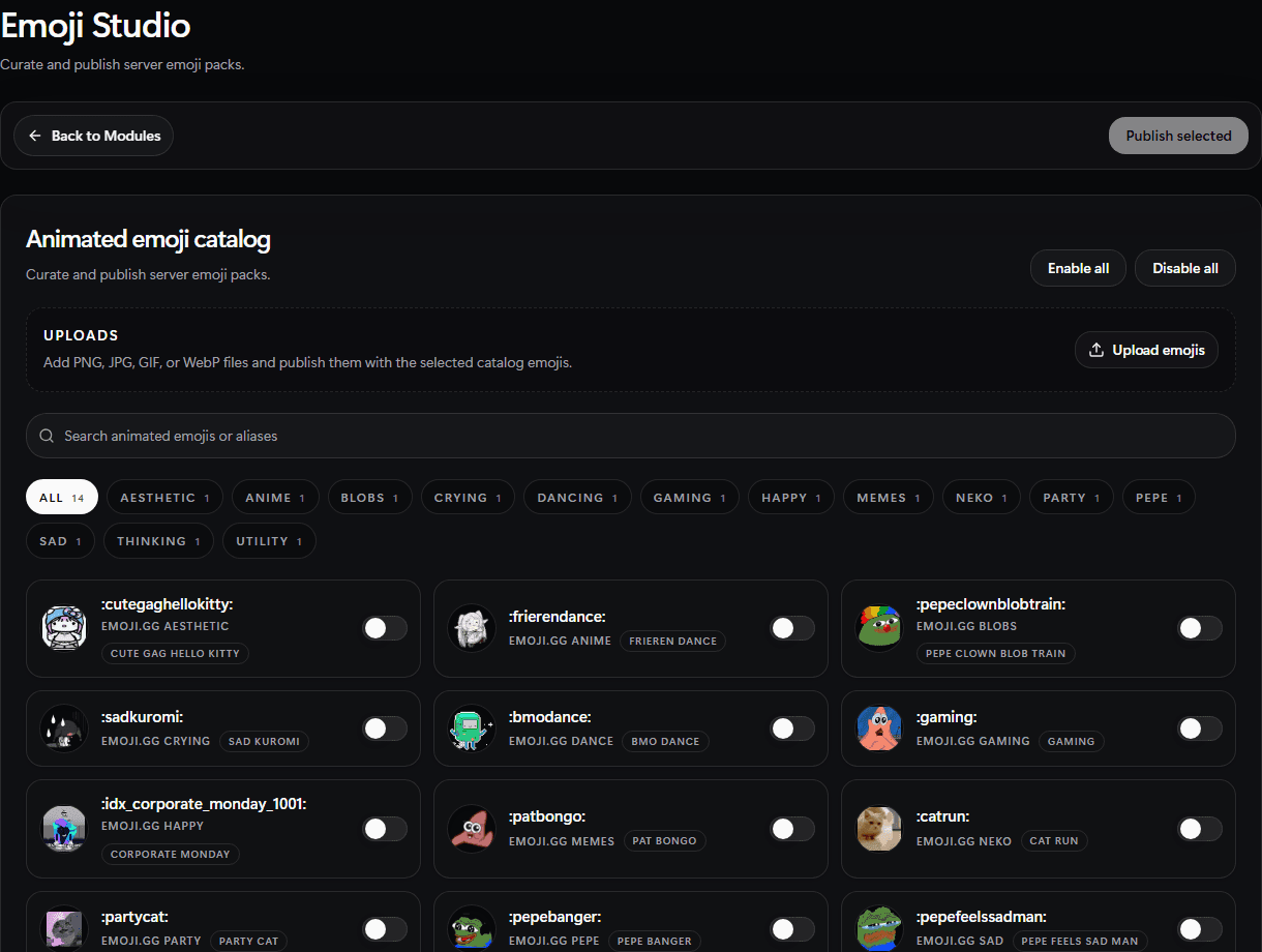 RestoreBase emoji studio setup screen